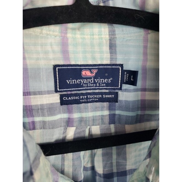Vineyard Vines Shirt Men's Large Classic Fit Tucker Shirt Long Sleeve Plaid - Picture 2 of 11